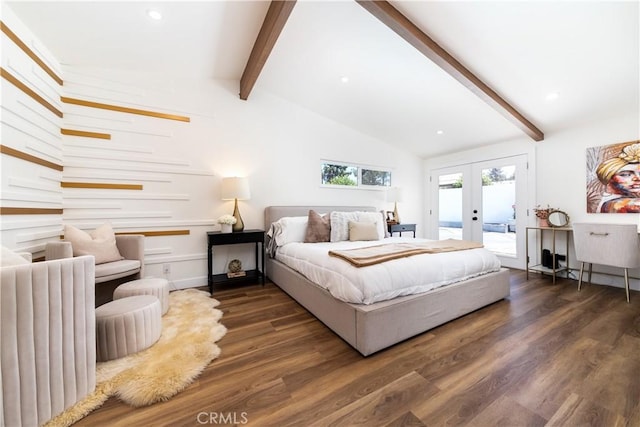 22838 Epsilon St, Woodland Hills, CA 91364 - bedroom featuring access to outside, french doors, wood finished floors, and recessed lighting