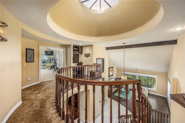 880 E 24th St, Upland, CA 91784 - stairs featuring baseboards, a chandelier, and carpet