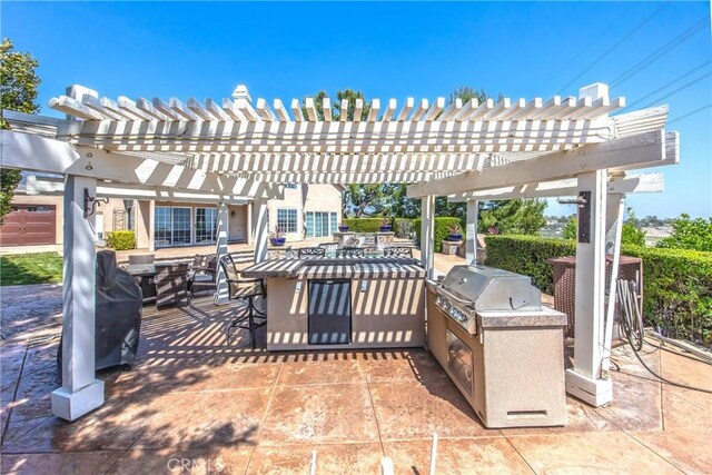 880 E 24th St, Upland, CA 91784 - view of patio / terrace featuring outdoor dining space and a pergola