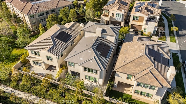 bird's eye view with a residential view