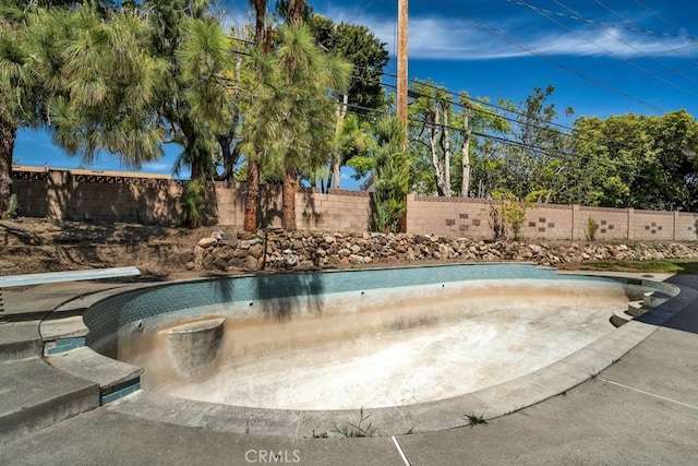 view of pool with a fenced backyard and a fenced in pool