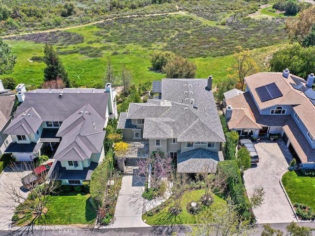 aerial view with a residential view