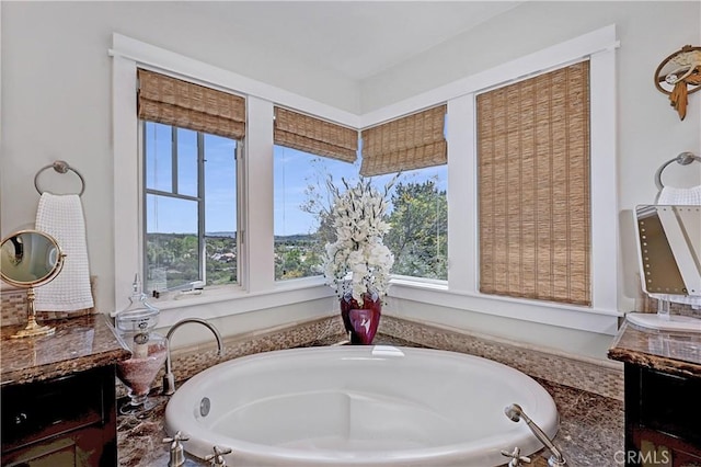 full bath featuring a bath and vanity