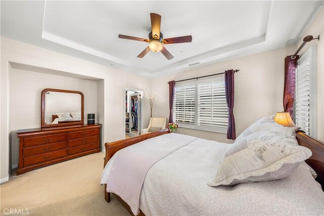35 Jonquil, Irvine, CA 92618 - carpeted bedroom with a raised ceiling, ceiling fan, a spacious closet, and a closet