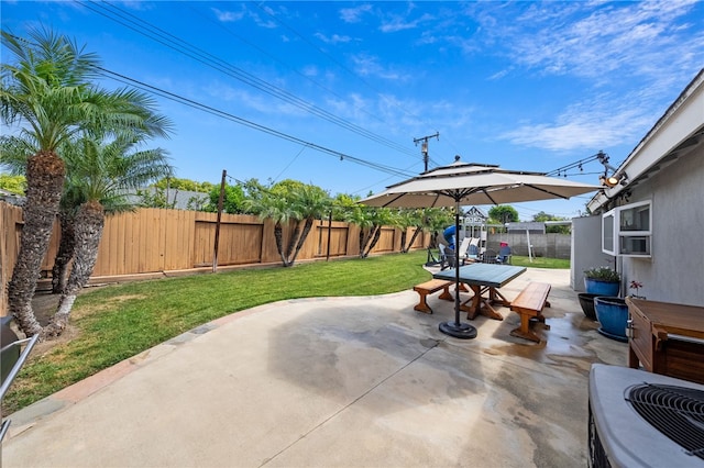 view of patio with a fenced backyard