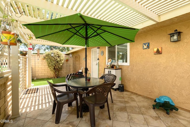 28210 Village 28, Camarillo, CA 93012 - view of patio / terrace with a pergola, fence, and outdoor dining space