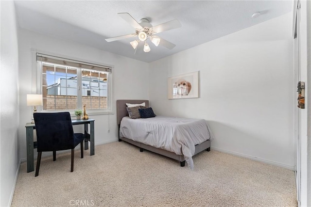 3344 Dales Dr, Norco, CA 92860 - bedroom with baseboards, ceiling fan, and light colored carpet