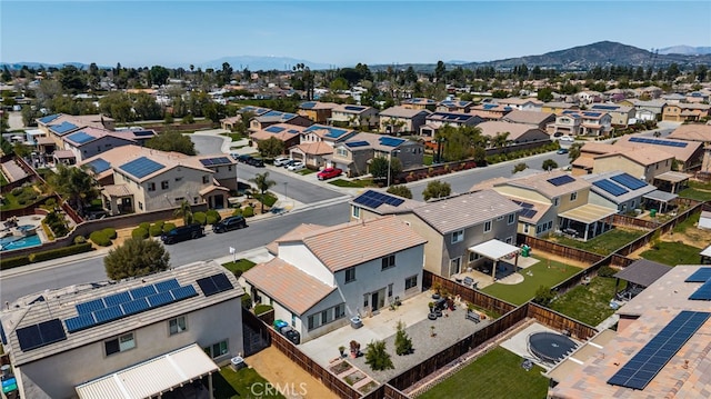 aerial view with a residential view and a mountain view