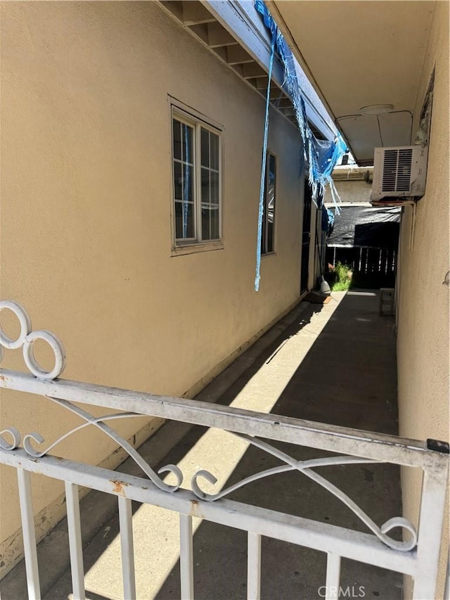 exterior space with stucco siding