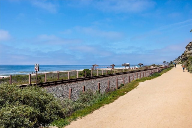 view of home's community featuring a water view