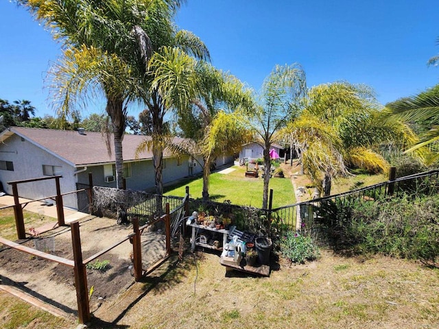 view of yard featuring fence