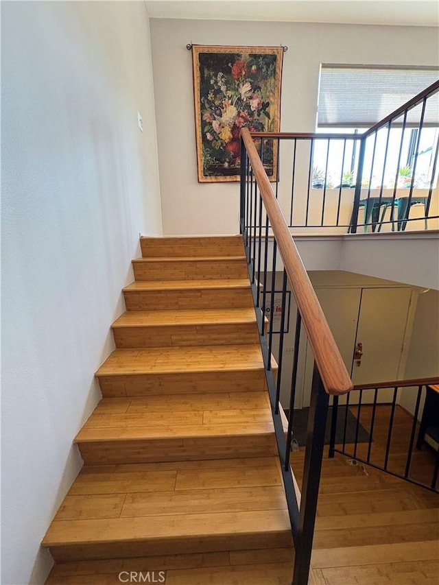 100 N Electric Ave Unit 5, Alhambra, CA 91801 - staircase with hardwood / wood-style flooring