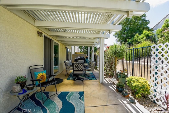 24182 Via Llano, Murrieta, CA 92562 - view of patio / terrace with fence and outdoor dining space
