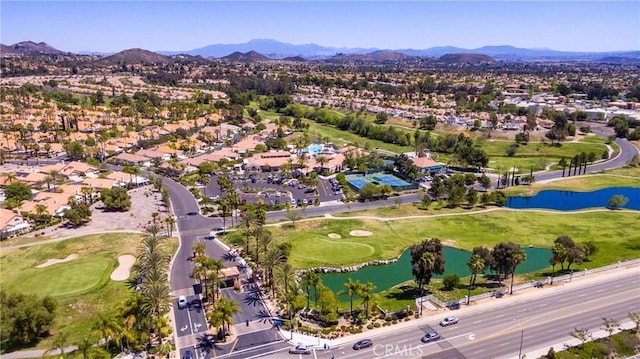 24182 Via Llano, Murrieta, CA 92562 - aerial view of property's location with a water and mountain view, a local golf course, and nearby suburban area