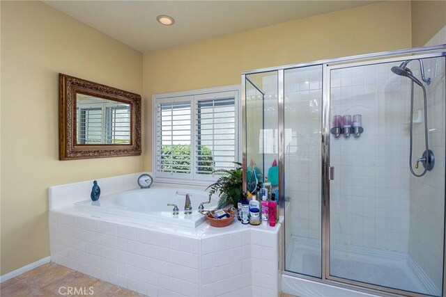 24182 Via Llano, Murrieta, CA 92562 - full bath featuring a shower stall, a garden tub, and tile patterned flooring