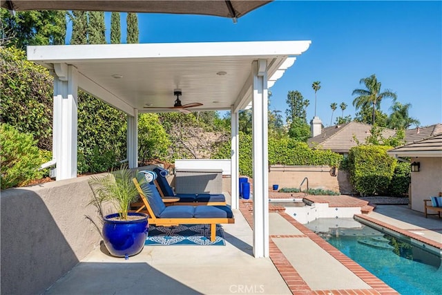 351 W Northridge Ave, Glendora, CA 91741 - view of patio / terrace with fence and a ceiling fan