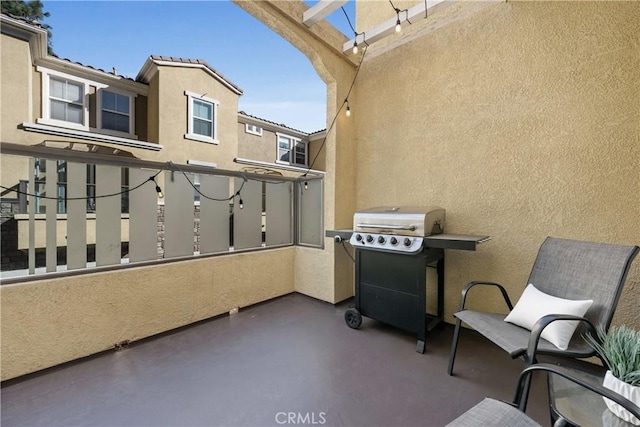 balcony with a grill