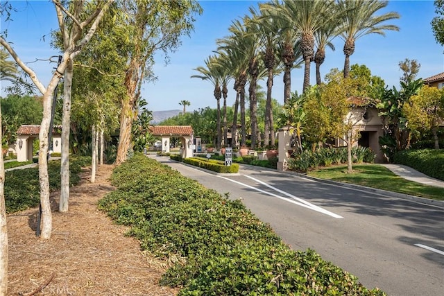 view of road featuring a gated entry