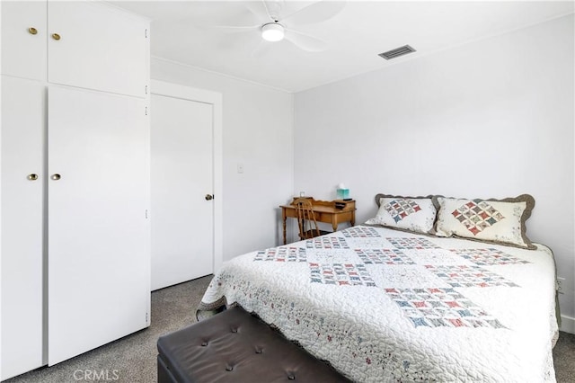 250 N Wateka St, San Jacinto, CA 92583 - carpeted bedroom with a closet and a ceiling fan