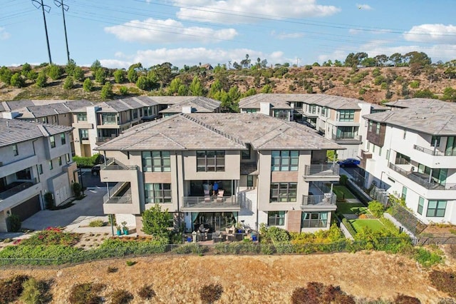 drone / aerial view with a residential view