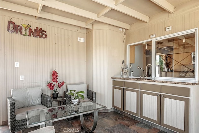 view of patio with a sink