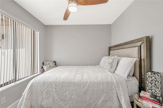 bedroom featuring a ceiling fan