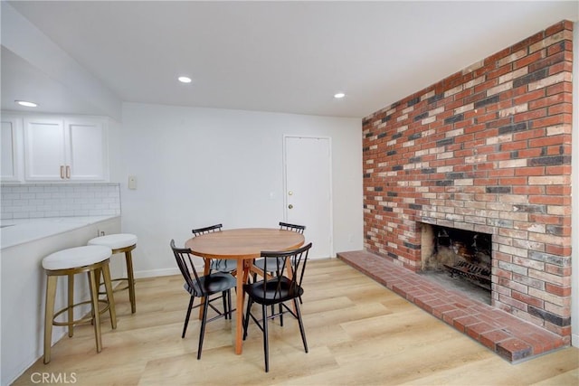 4210 Sirius Ave, Lompoc, CA 93436 - dining area featuring recessed lighting, a fireplace, and light wood finished floors