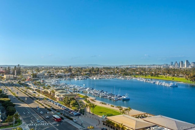 property view of water featuring a view of city