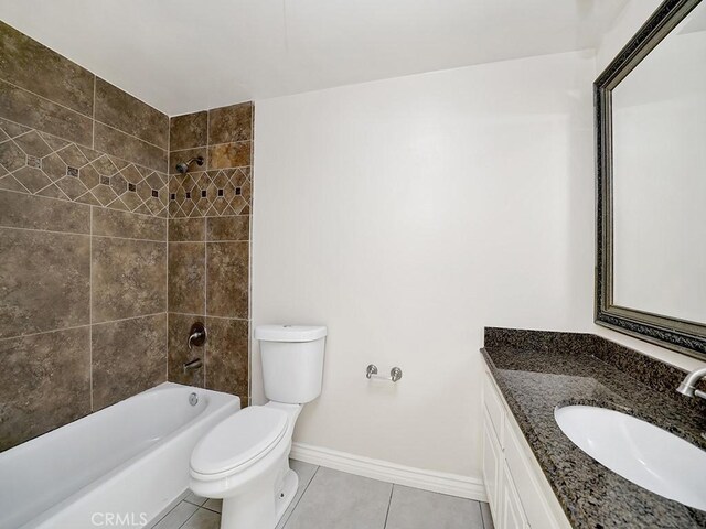8309 Hillside Rd, Alta Loma, CA 91701 - full bath featuring tile patterned floors, toilet, bathing tub / shower combination, baseboards, and vanity