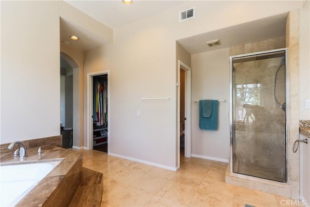 26962 Willow Tree Ln, Laguna Hills, CA 92653 - bathroom with recessed lighting, a shower stall, and visible vents