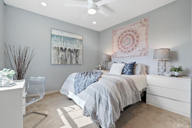 7 Alienta Ln, Rancho Mission Viejo, CA 92694 - carpeted bedroom with recessed lighting, baseboards, and ceiling fan