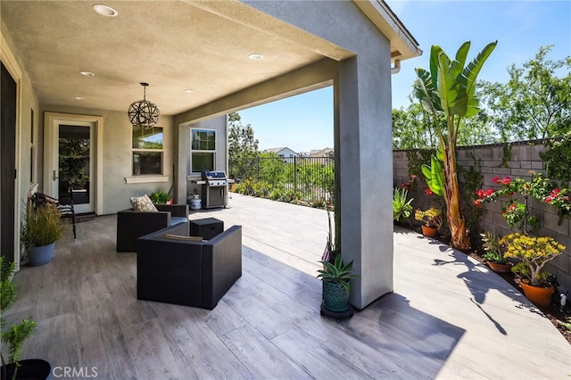 7 Alienta Ln, Rancho Mission Viejo, CA 92694 - view of patio featuring a fenced backyard, area for grilling, and outdoor lounge area
