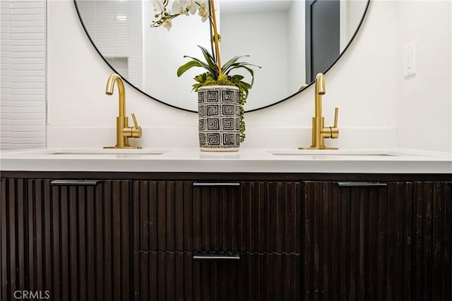 bathroom with double vanity and a sink