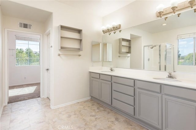 32460 Perigord Rd, Winchester, CA 92596 - bathroom with double vanity and a shower stall