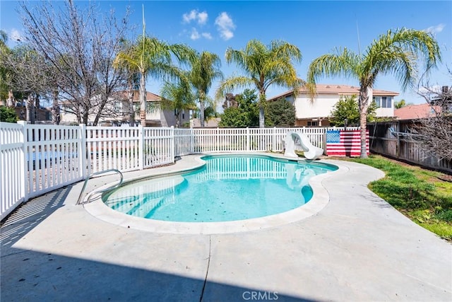 32460 Perigord Rd, Winchester, CA 92596 - view of pool with a patio and a water slide