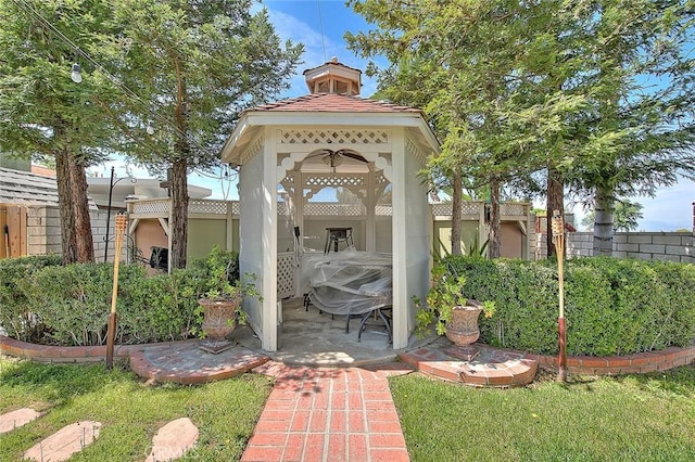view of outbuilding featuring a gazebo