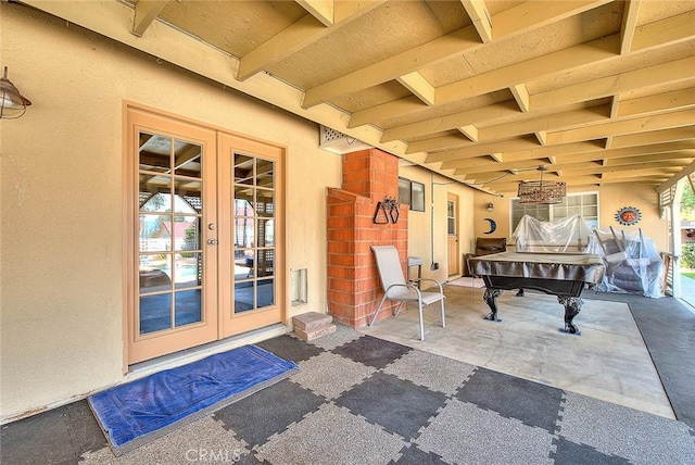 view of patio / terrace featuring french doors