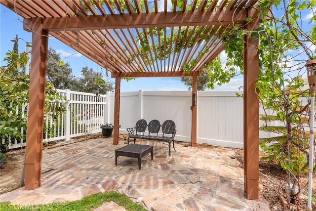 13126 Glandt Ct, Corona, CA 92883 - view of patio with a pergola and a fenced backyard