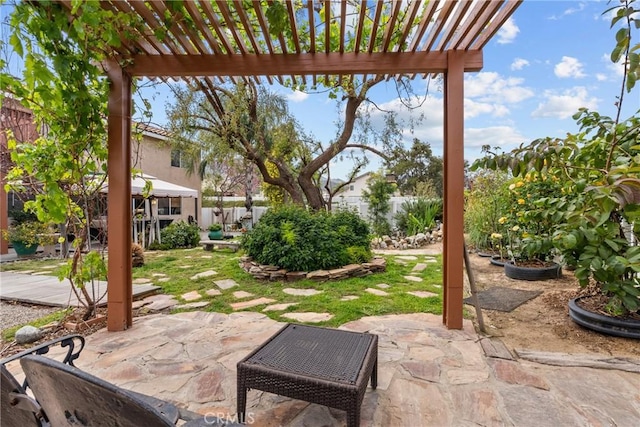 13126 Glandt Ct, Corona, CA 92883 - view of patio / terrace featuring a pergola and fence