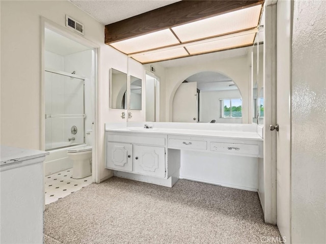 25582 Old Course Way, Valencia, CA 91355 - full bathroom featuring vanity, shower / bath combination with glass door, and carpet