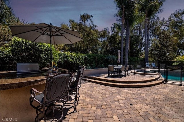 4 Bastia, Laguna Niguel, CA 92677 - view of patio featuring area for grilling, a fenced in pool, and fence