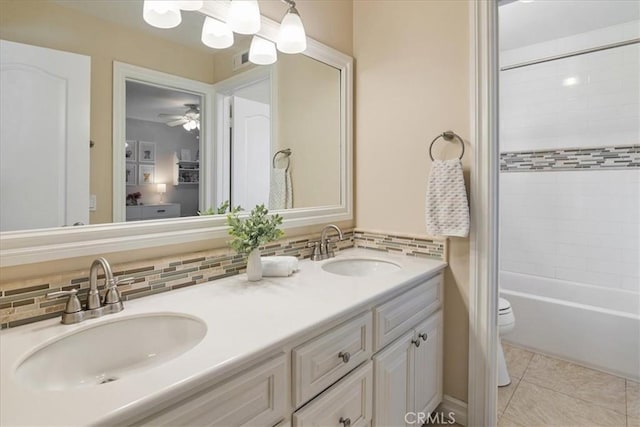 4 Bastia, Laguna Niguel, CA 92677 - full bath with tile patterned floors, tasteful backsplash, double vanity, and a sink