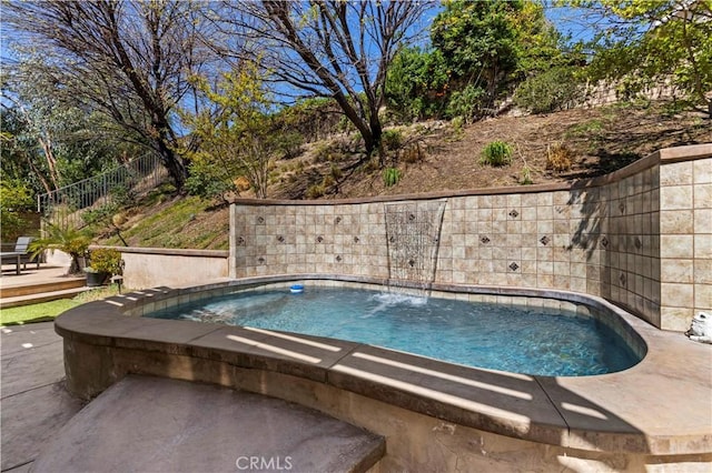 22004 Pamplico Dr, Saugus, CA 91350 - view of swimming pool featuring a patio area, fence, and a hot tub