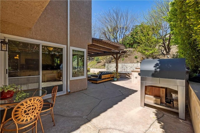 22004 Pamplico Dr, Saugus, CA 91350 - view of patio / terrace featuring an outdoor kitchen and a pergola
