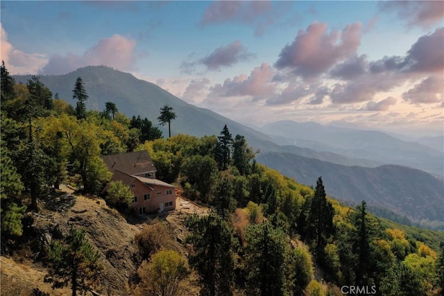 2745 Deer Creek Dr, Running Springs, CA 92382 - mountain view featuring a heavily wooded area