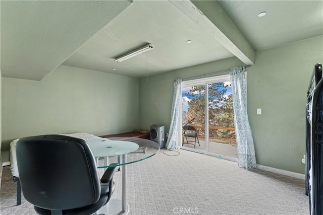 2745 Deer Creek Dr, Running Springs, CA 92382 - office area featuring carpet flooring and baseboards