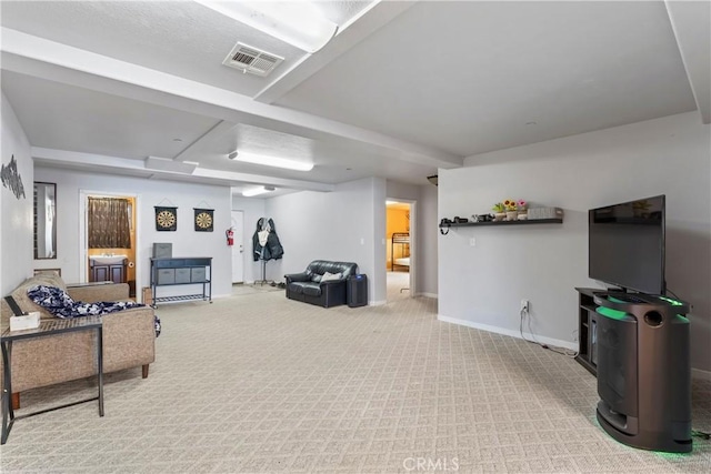 2745 Deer Creek Dr, Running Springs, CA 92382 - carpeted living room with baseboards