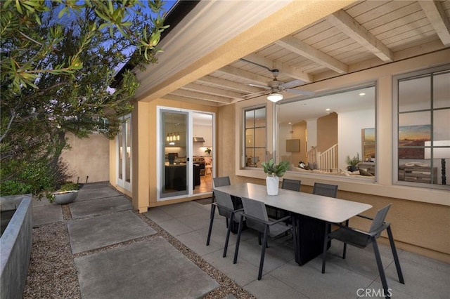 42 Cipresso, Irvine, CA 92618 - view of patio / terrace with a ceiling fan and outdoor dining space