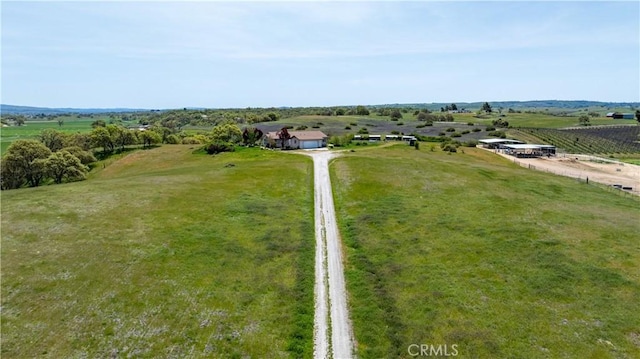 aerial view featuring a rural view