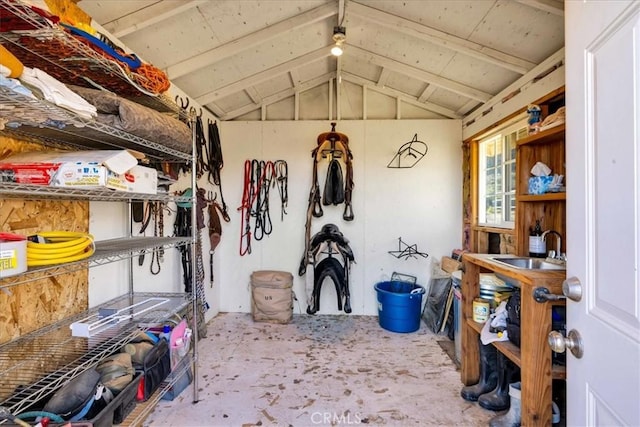 storage room featuring a sink